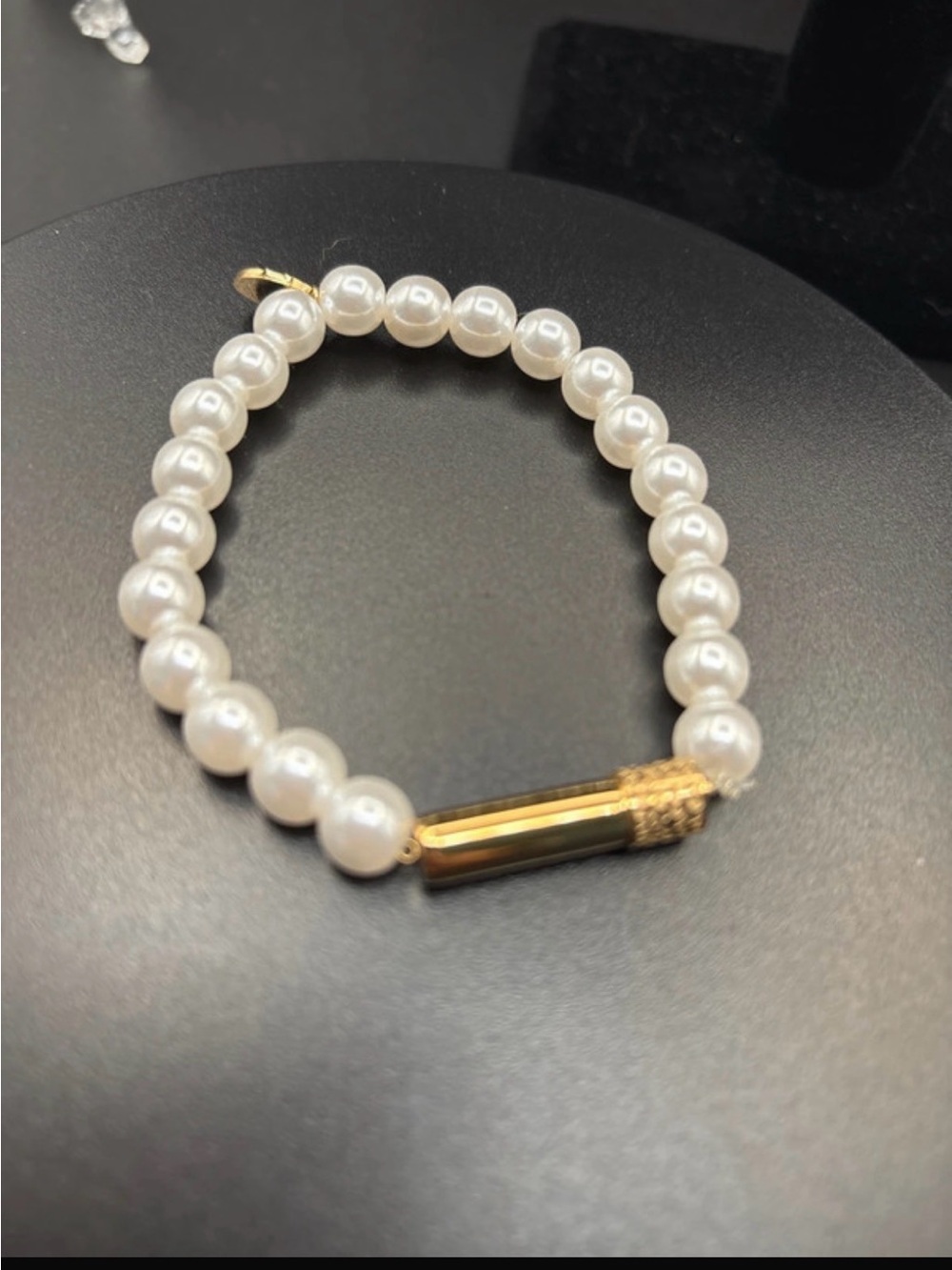 Plunder Design Pearl Bead Bracelet with Gold Accent